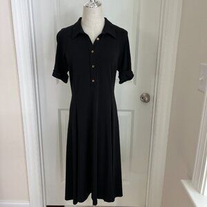 Lands' End Classic Black Polo Dress